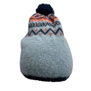 Kari Traa Womens One Size Hat Beanie Wool Alpaca Pom Pom Knit Blue Coral Lined